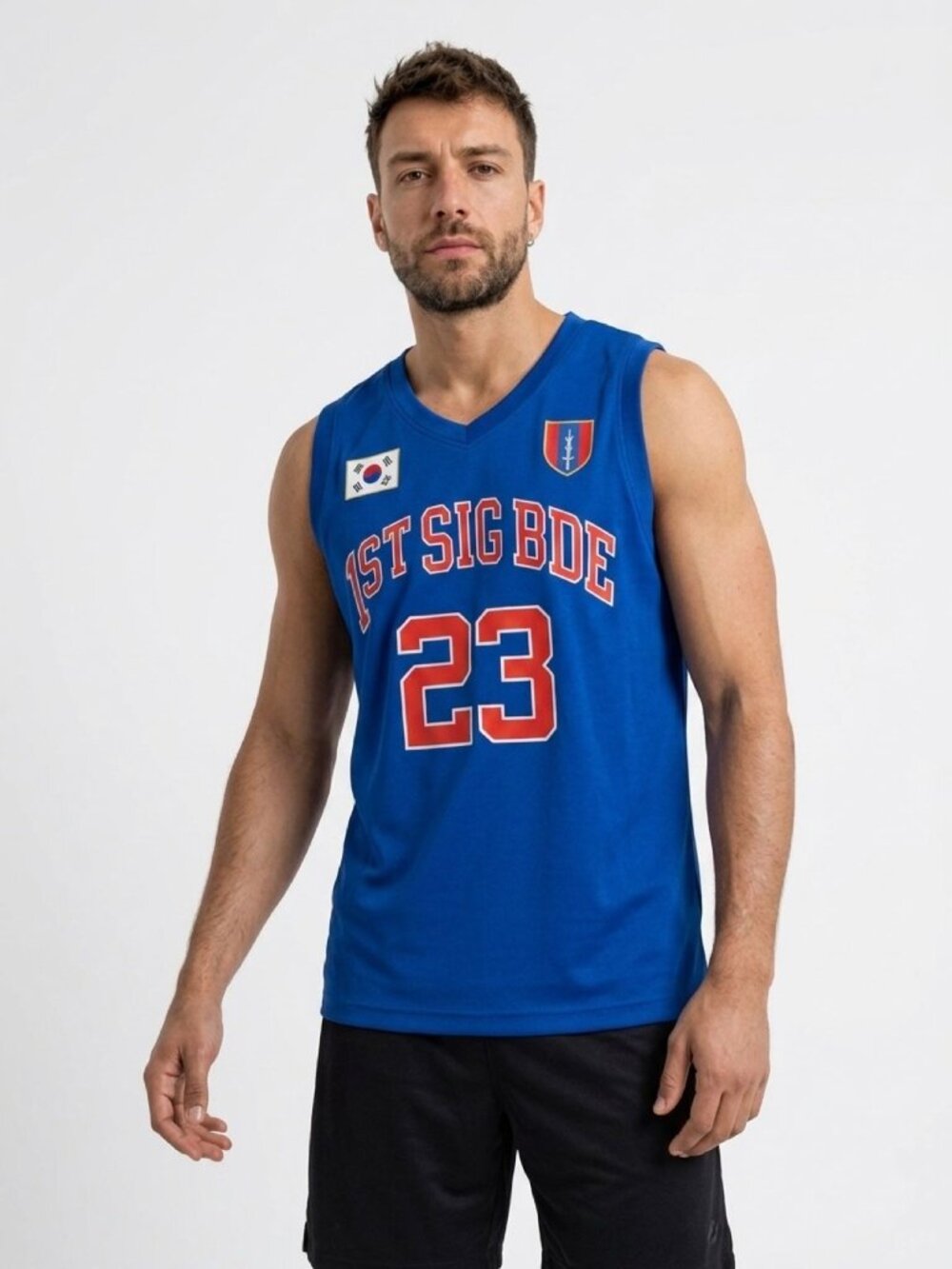 1st Sig Bde Basketball Laboy Jersey #23 Mens Blue Red White Sportswear